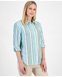 Nautica - Striped Roll-tab Button Shirt - Lyst