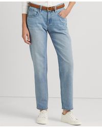 Lauren by Ralph Lauren - Petite Mid-rise Tapered Ankle Jeans - Lyst