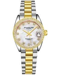 Stuhrling - Lineage 3936.1 S Quartz Watch 31mm Stainless Steel Silver Bracelet White Mother-of-pearl Dial Crystal Bezel - Lyst