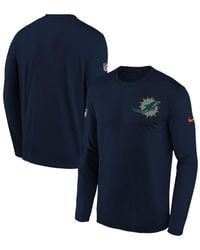 Nike - Big Boys And Girls Pitch Blue Miami Dolphins 2025 Rivalries Collection Sideline Legend Dri-fit Long Sleeve T-shirt - Lyst