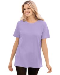 Woman Within - Plus Size Within Waffle Thermal Satin Trim Tee - Lyst