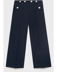 Mango - Contrasting Button Detail Straight Pants - Lyst