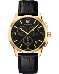 Balmain - Swiss Chronograph Madrigal Black Leather Strap Watch 42mm - Lyst