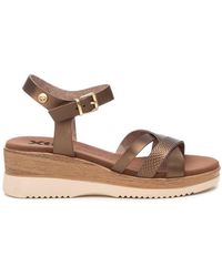 Xti - Criss Cross Straps Low Wedge Sandals By - Lyst