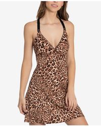 Linea Donatella Tigertail Printed Chemise Nightgown - Brown