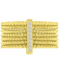 Macy's - Cubic Zirconia Multilayer Textured Statement Ring - Lyst