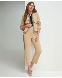 Tommy Hilfiger - Open Front Stripe Trimmed Blazer Sleeveless Button Front Blouse Side Striped Ankle Pants - Lyst