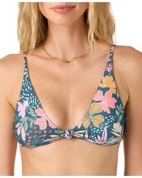 O'neill Sportswear - Mila Floral Pismo Knot-front Bikini Top - Lyst