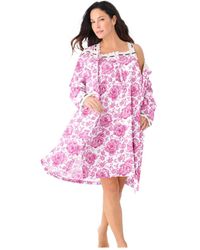 Only Neccessities - Plus Size Only Necessities Short 2-piece Cabbage-rose Peignoir Set - Lyst