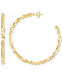Macy's - Diamond-cut C-hoop Earrings In 14k Gold Vermeil Over Sterling Silver - Lyst