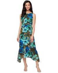 Sl Fashions - Printed Sleeveless A-line Midi Dress - Lyst