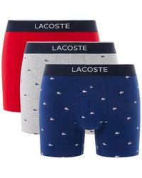 Lacoste - 3-pack Regular-fit Stretch Mini-croc Boxer Briefs - Lyst