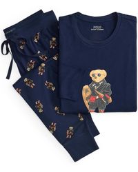 Polo Ralph Lauren - 2-piece Long Sleeve Crew T-shirt And joggers Pajama Set - Lyst