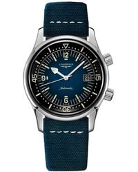 Longines - Swiss Automatic Legend Diver Leather Strap Watch 42mm - Lyst