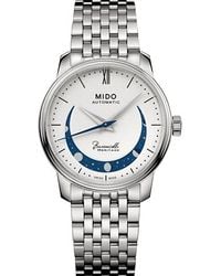 MIDO - Swiss Automatic Baroncelli Smiling Moon Stainless Steel Bracelet Watch 33mm - Lyst