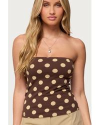 Edikted - Polka Dot Built In Bra Tube Top - Lyst