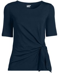 Lands' End - Plus Size Lightweight Jersey Tie Front Top - Lyst