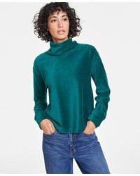 On 34th - Ribbed Velour Turtleneck Top - Lyst