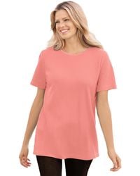 Woman Within - Plus Size Within Waffle Thermal Satin Trim Tee - Lyst