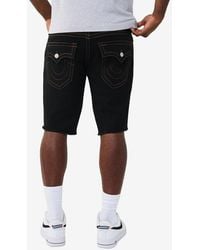 TRUE RELIGION - Ricky Straight-fit Horseshoe Detail Fray Hem Flap Shorts - Lyst