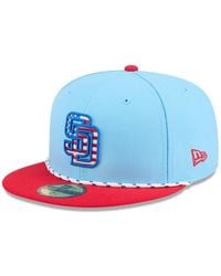 KTZ - Light Blue/red San Diego Padres 2025 Fourth Of July 59fifty Fitted Hat - Lyst