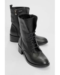 Forever & Always Shoes - Lana Leather Block Heel Boot () - Lyst