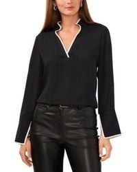 Vince Camuto - Split Neck Contrast Trim Tunic Top - Lyst