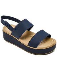 Crocs™ - Brooklyn Matte Wrap Low Wedge Sandals From Finish Line - Lyst