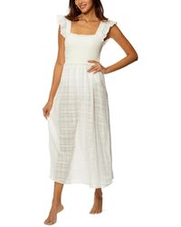 Anne Cole - Cotton Flutter-sleeve Cover-up Midi Dress - Lyst