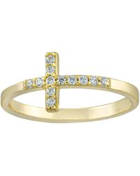 Macy's - Cubic Zirconia Sideways Cross Ring - Lyst