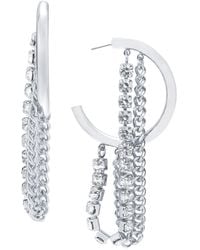 INC International Concepts - Crystal Chain Extra-large Hoop Earrings - Lyst