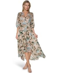 Calvin Klein - V-neck High-low Dress - Lyst