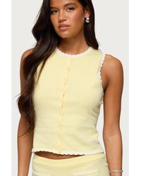 Edikted - Leila Scalloped Knit Tank Top - Lyst