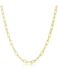 Simona - Sterling Silver Or Plated Over Sterling Silver Polished Rope Design Paperclip Necklace - Lyst