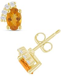 Macy's - Gemstone And Diamond Earrings (1/10 Ct. T.w. - Lyst