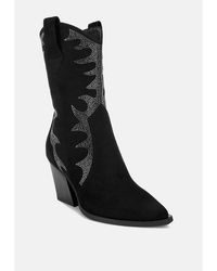 Rag & Co - Rambler Rhinestones Embellished Calf Boots - Lyst