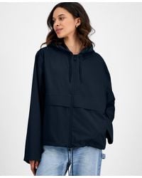 Rains - Zip-front Hooded Drawstring Jacket - Lyst