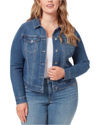 Jessica Simpson Trendy Plus Size Pixie Long Sleeve Denim Jacket - Blue