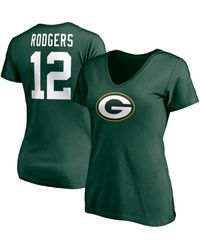 Fanatics - Aaron Rodgers Bay Packers Player Icon Name And Number V-neck T-shirt - Lyst