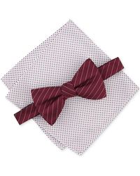 Alfani - Ozark Stripe Bow Tie & Dot Pocket Square Set - Lyst