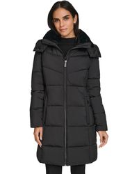 Calvin Klein - Hooded Faux-fur-lined Midi Puffer Coat - Lyst