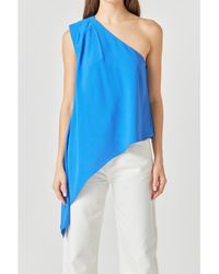 Endless Rose - One Shoulder Waterfall Top - Lyst