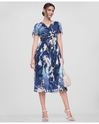 dkny pleated shift dress DKNY Long Sleeve Release Pleat Shift Dress in Blue