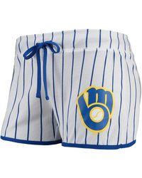 Concepts Sport - White And Royal Milwaukee Brewers Vigor Sleep Shorts - Lyst