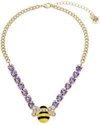 Betsey Johnson - Faux Stone Bee Pendant Necklace - Lyst
