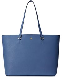 Lauren by Ralph Lauren - Karly Crosshatch Leather Large Tote - Lyst