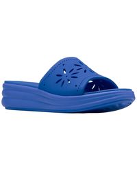 Clarks - Drift Floral Slip-on Wedge Sandals - Lyst