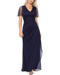 Xscape - Petite Embellished V-neck Fit & Flare Gown - Lyst