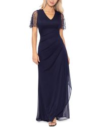 Xscape - Petite Embellished V-neck Fit & Flare Gown - Lyst