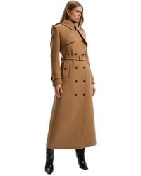 Karen Millen - Wool Mix Belted Trench Maxi Coat - Lyst